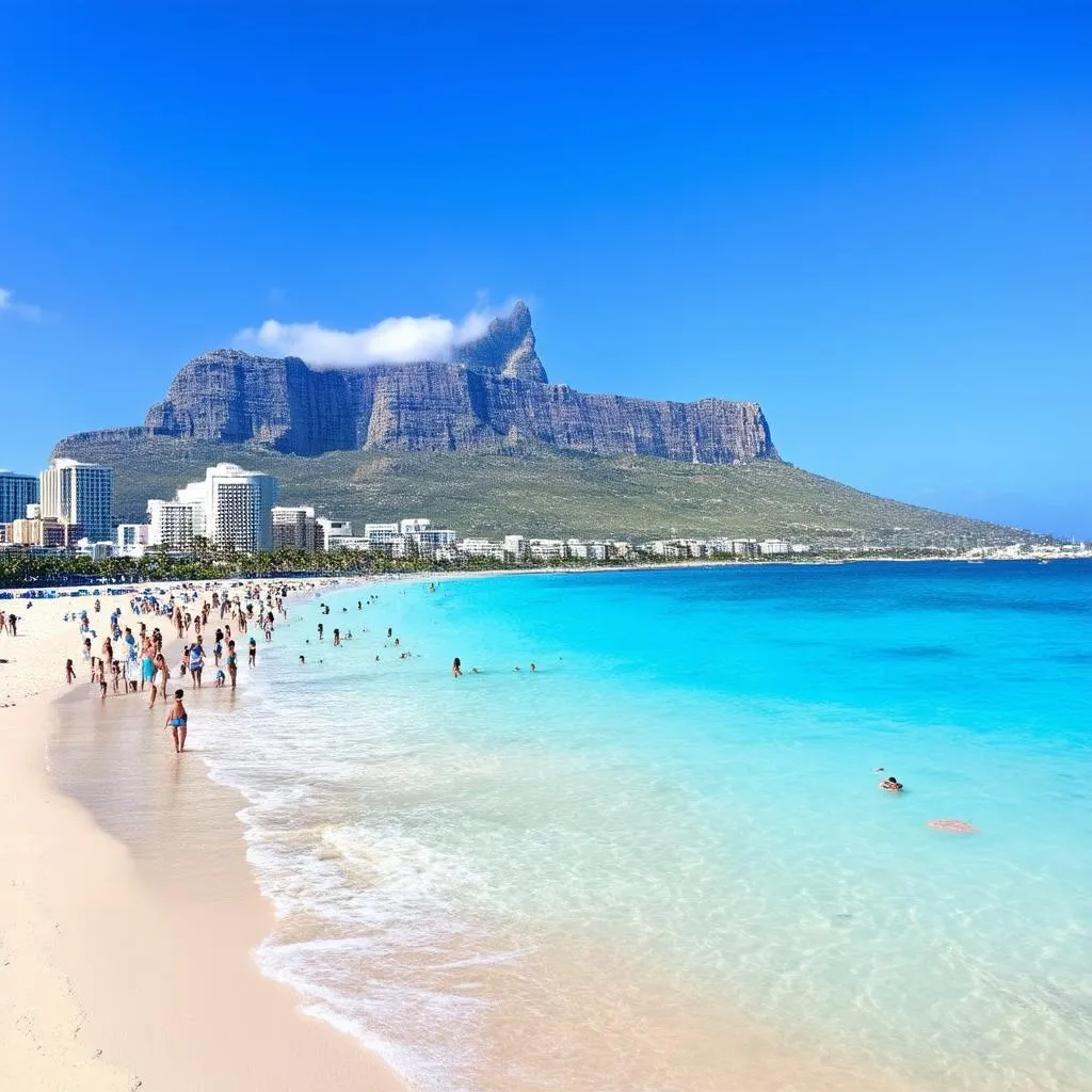 Waikiki Beach with Diamond Head in the background